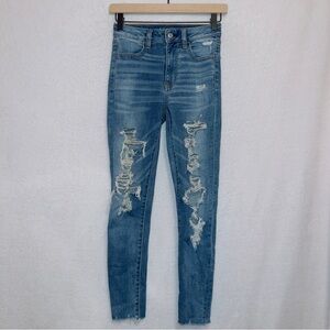 American Eagle Medium Wash Next Level Stretch Super Hi Rise Jegging Jeans